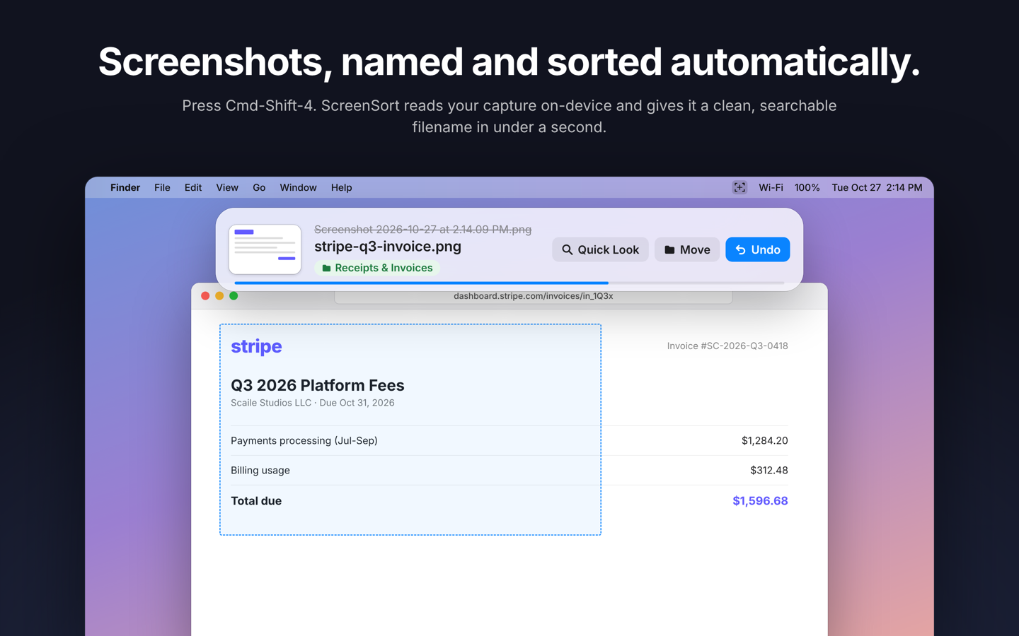Instant On-Device Naming: Every capture gets a clean, searchable filename in under a second.